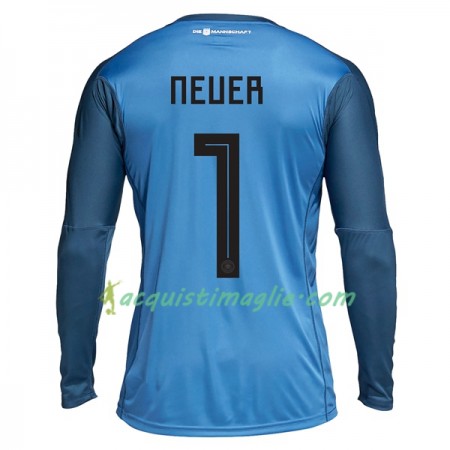 Divisa di Calcio Germania Neuer 1 Portiere Prima Mondiali 2018 Manica Lunga